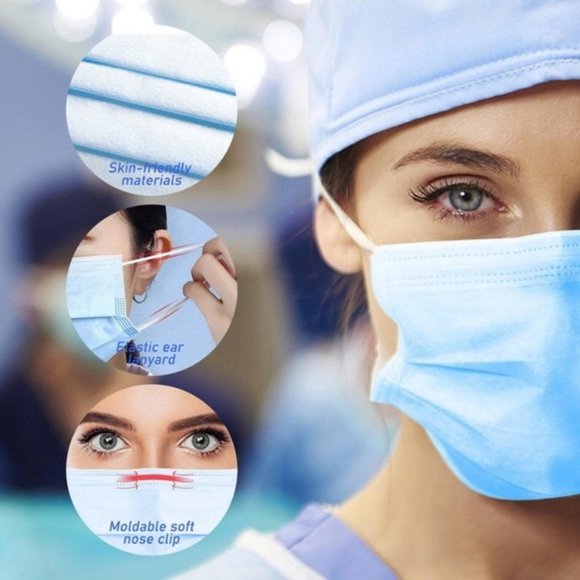 50 Pcs Disposable Face Masks - 3 Ply - Picture 6 of 8